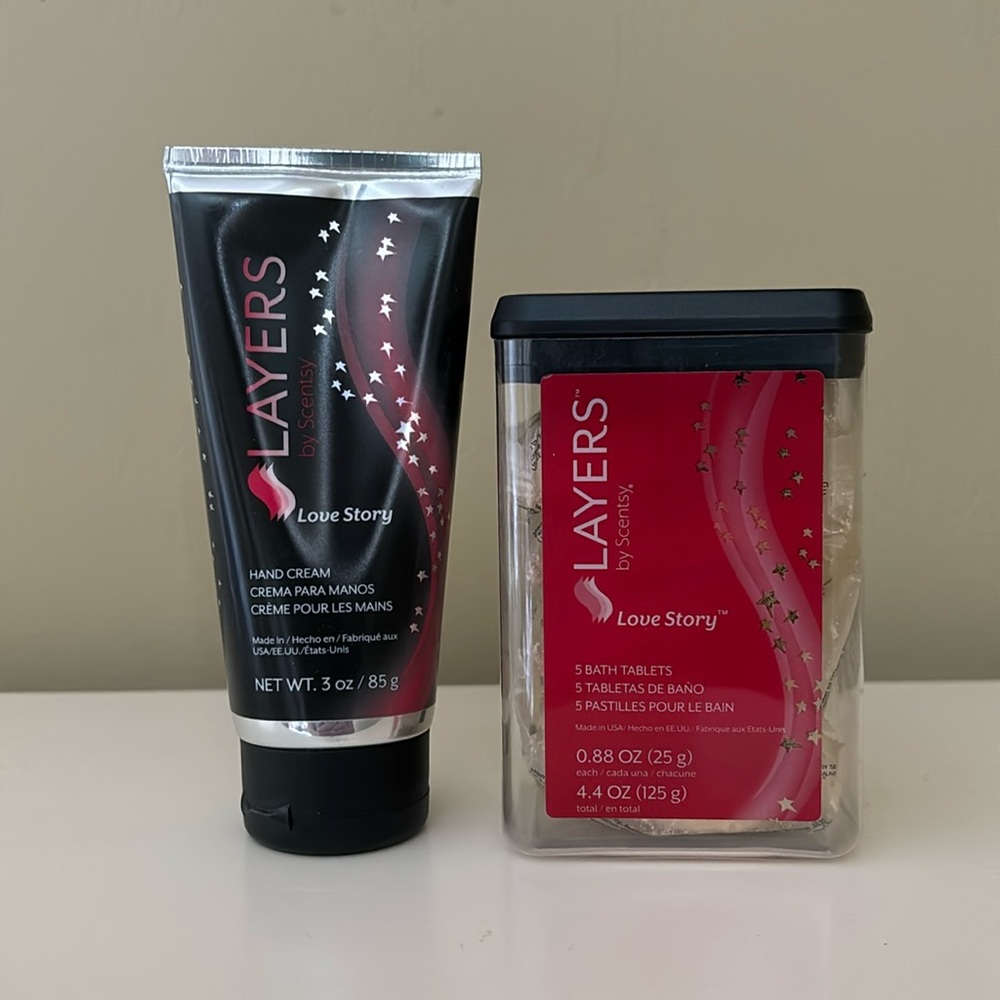 Scentsy Layers Love Story Bath Tablets & Hand Cream